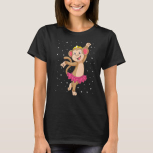 Ballerina Monkey Ballet Dancer Kinder Girls Baller T-shirt
