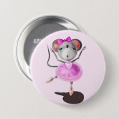 Ballerina Mouse Pink Button Ballet Dancer (Voorkant /achterkant)