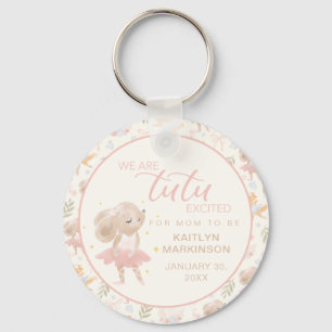 Ballerina Mouse Tutu Opgewonden Baby shower Sleutelhanger