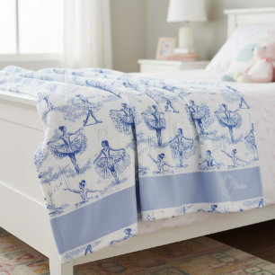 Ballerina Moves Patroon Blauw ID738 Fleece Deken