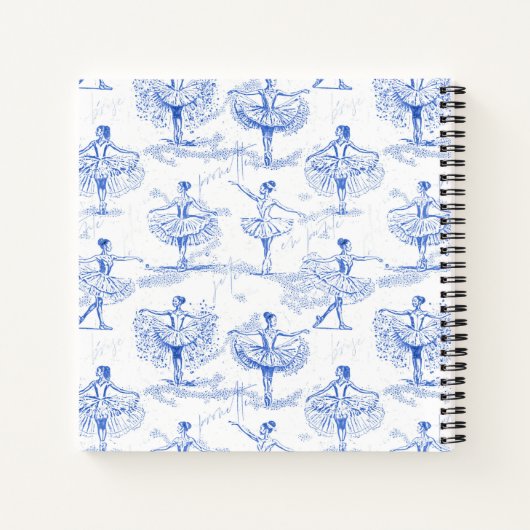 Ballerina Moves Patroon Blauw ID738 Notitieboek (Achterkant)
