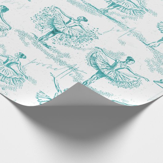 Ballerina Moves Pattern Blauwgroen ID738 Cadeaupapier (Hoek)