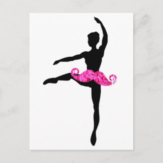 Ballerina Mustache Briefkaart