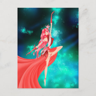 Ballerina Nachthemel Wenskaart Briefkaart