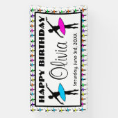 Ballerina Neon Ballet Dansers Dans Gelukkige Verja Spandoek (Verticaal)