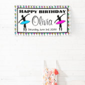 Ballerina Neon Ballet Dansers Dans Gelukkige Verja Spandoek (Insitu)