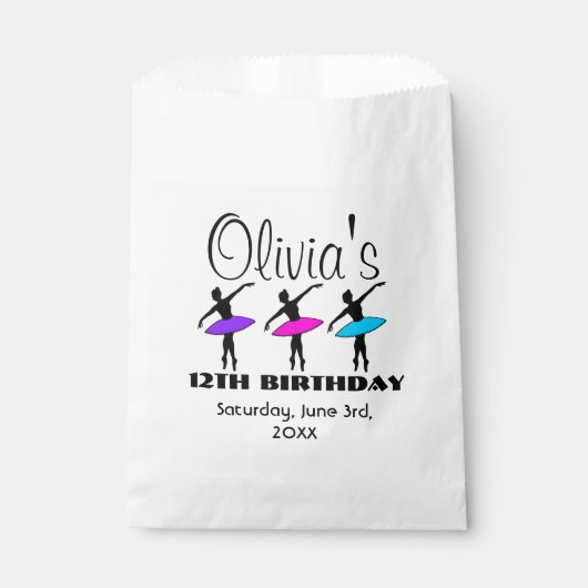 Ballerina Neon Ballet Dansers Dans Verjaardagsfees Bedankzakje (Voorkant)
