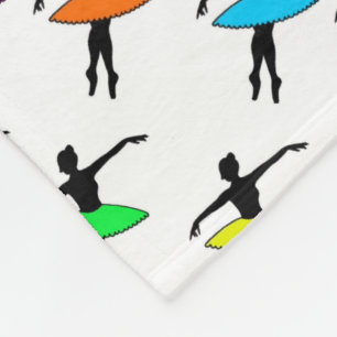 Ballerina Neon Tutus Silhouette Ballet Dancers Fleece Deken
