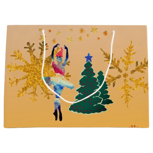 Ballerina New Year Custom Cadeau Sac - Grand, bril (Devant)