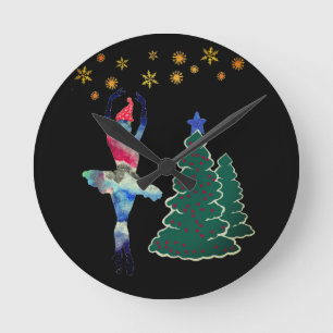 Ballerina Nieuwjaar Rond (Medium) Wandklok Ronde Klok
