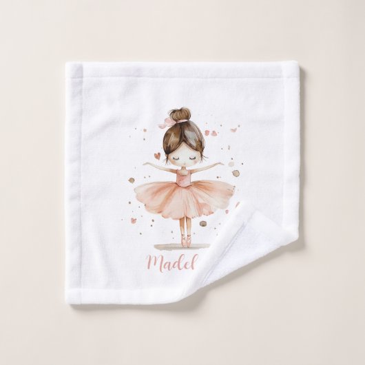 Ballerina Nom personnalisé Fille (Gant de toilette)