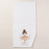 Ballerina Nom personnalisé Fille (Serviette de bain)
