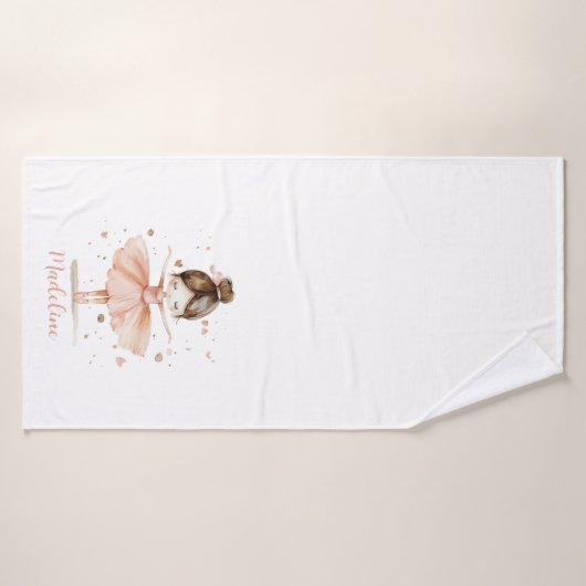 Ballerina Nom personnalisé Fille (Serviette de bain)