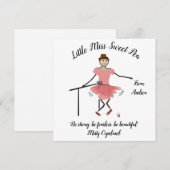 Ballerina Note Kaart w Little Miss Sweet Pea (Voorkant / Achterkant)