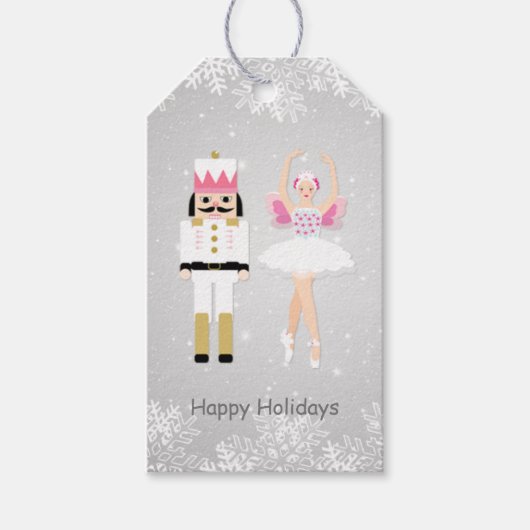 Ballerina & Nutckraker Kerst Gift label Cadeaulabel (Voorkant)