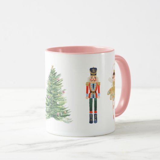 Ballerina Nutkraker Kerstfeestdag Roze Mok (Voorkant rechts)