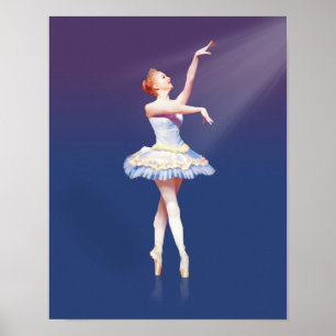 Ballerina on Pointe in Spotlight Poster