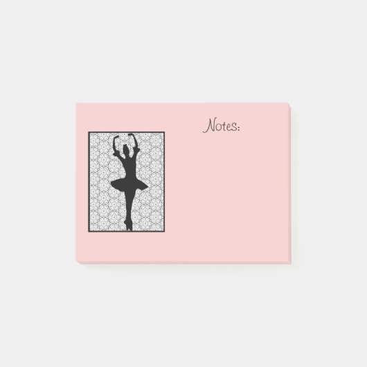 Ballerina op een hart Mandala Patroon Post-it® Notes (Voorkant)