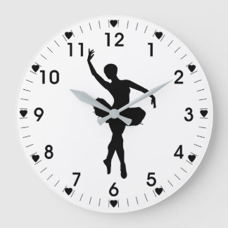 Ballerina op een witte achtergrond grote klok