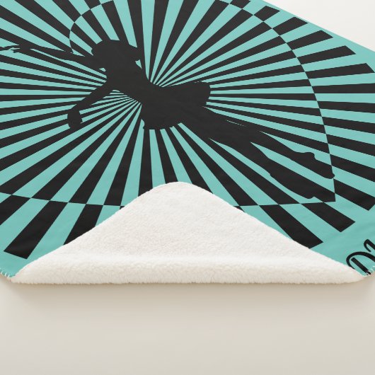 Ballerina op een zwarte en witte abstracte deken. sherpa deken (3/4)