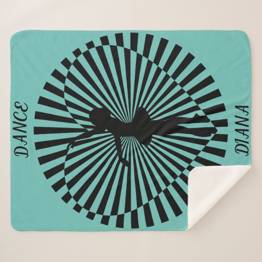 Ballerina op een zwarte en witte abstracte deken. sherpa deken (Voorkant (horizontaal))