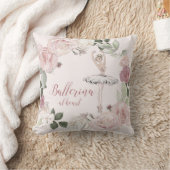 Ballerina op hartengroet Blush Pink Glitter Floral Kussen (Deken)