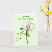 Ballerina Orchid Ballet Dance Carte de fête des mè (Fleur jaune)