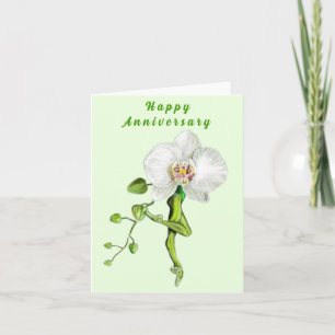 Ballerina Orchid Ballet Dancer Anniversaire Carte