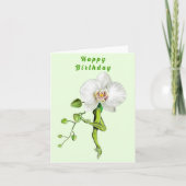 Ballerina Orchid Ballet Dancer Bonne carte d'anniv (Devant)