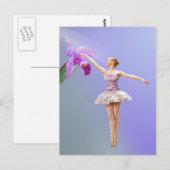 Ballerina, Orchidée sur carte postale violette (Devant / Derrière)