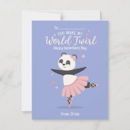 Ballerina Panda Kinder Valentijnsdag Kaart