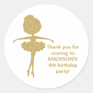 Ballerina Parties scintillant or mignonne Stickers