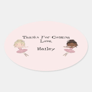 Ballerina Party Dank je wel Ovale Sticker