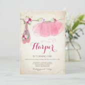 Ballerina Party Invitation Pink Tutu Ballet Chauss (Debout devant)