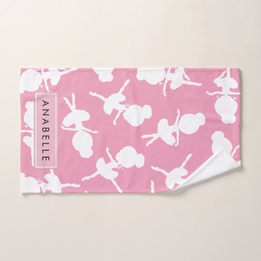 Ballerina Pattern, Ballet Meisjes, Dans, Jouw naam Bad Handdoek (Handdoek)