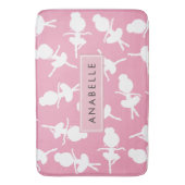 Ballerina Pattern, Ballet Meisjes, Dans, Jouw naam Badmat (Voorkant Verticaal)