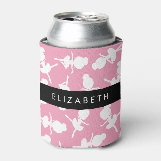 Ballerina Pattern, Ballet Meisjes, Dans, Jouw naam Blikjeskoeler (Blikje Voorkant)