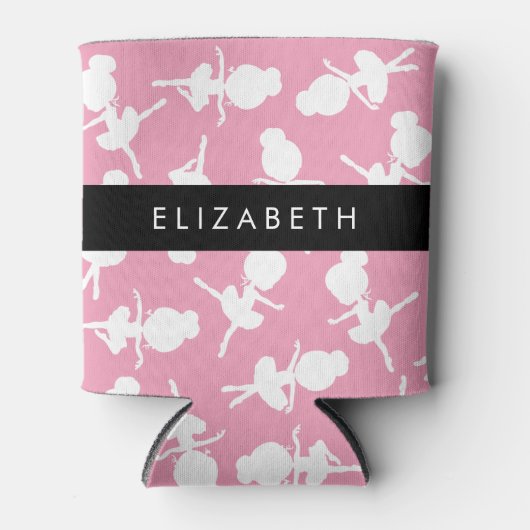 Ballerina Pattern, Ballet Meisjes, Dans, Jouw naam Blikjeskoeler (Voorkant)