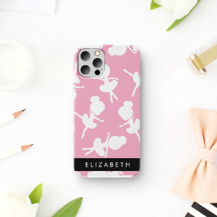 Ballerina Pattern, Ballet Meisjes, Dans, Jouw naam iPhone 12 Pro Hoesje