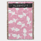 Ballerina Pattern, Ballet Meisjes, Dans, Jouw naam Deken (Voorkant Verticaal)