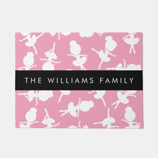 Ballerina Pattern, Ballet Meisjes, Dans, Jouw naam Deurmat (Voorkant)