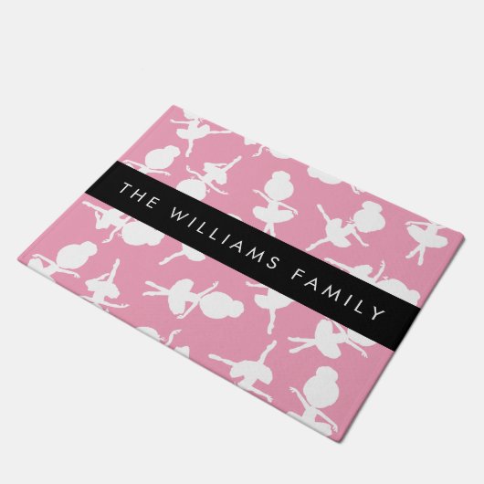 Ballerina Pattern, Ballet Meisjes, Dans, Jouw naam Deurmat (Schuin)
