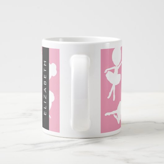 Ballerina Pattern, Ballet Meisjes, Dans, Jouw naam Extra Grote Beker (Achterkant)