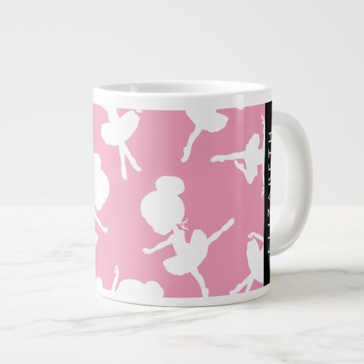 Ballerina Pattern, Ballet Meisjes, Dans, Jouw naam Extra Grote Beker (Voorkant rechts)