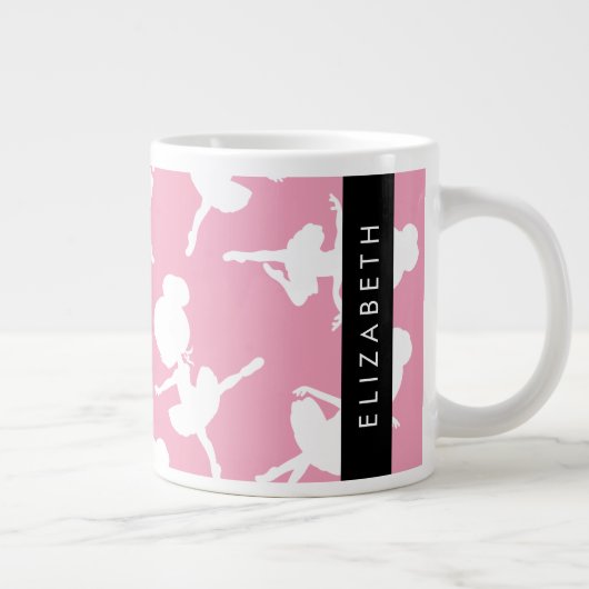 Ballerina Pattern, Ballet Meisjes, Dans, Jouw naam Extra Grote Beker (Rechts)