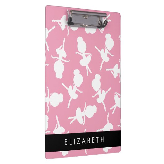 Ballerina Pattern, Ballet Meisjes, Dans, Jouw naam Klembord (Rechts)