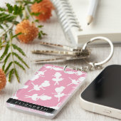 Ballerina Pattern, Ballet Meisjes, Dans, Jouw naam Sleutelhanger (Voorkant Rechts)