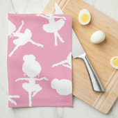 Ballerina Pattern, Ballet Meisjes, Dans, Jouw naam Theedoek (Quarter Fold)