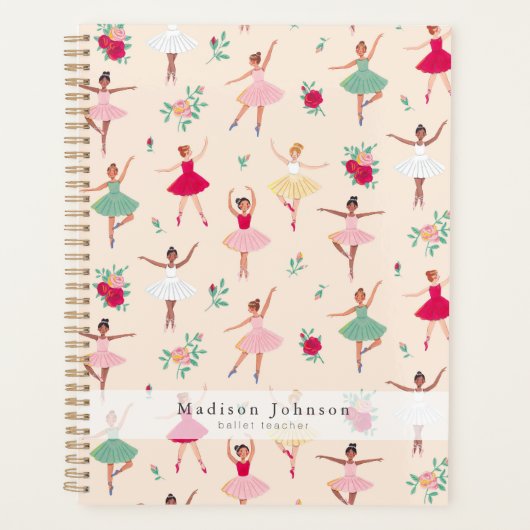 Ballerina Pattern Cute Ballet Dancers Weekly Planner (Voorkant)