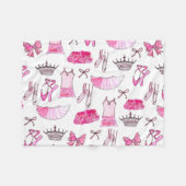 Ballerina Pattern in Waterverf Fleece Deken (Voorkant (Horizontaal))